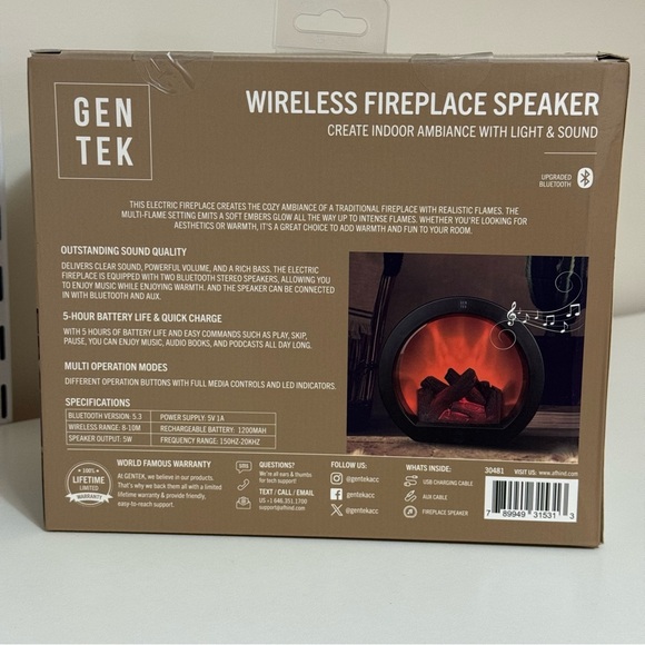 GENTEK Wireless Fireplace Speaker - Picture 2 of 4